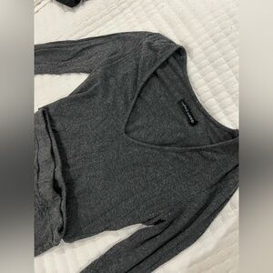 Charcoal Gray Long Sleeve Top